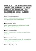 FINANCIAL ACCOUNTING FOR MANAGERS BY&NewLine;DAVID SPICELAND EXAM PREP 2026 SOLVED&NewLine;QUESTIONS ANSWERS GRADED A PLUS&NewLine;BUSINESS DECISION MAKING HANDBOOK&NewLine;
