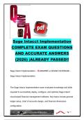 Sage Intacct Implementation Certification Exam 2026 &vert; 400&plus; Exam Questions & Verified Answers &vert; General Ledger&comma; Accounts Payable&comma; Accounts Receivable&comma; Cash Management&comma; Reporting & Multi-Entity Implementation