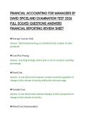 FINANCIAL ACCOUNTING FOR MANAGERS BY&NewLine;DAVID SPICELAND EXAMINATION TEST 2026&NewLine;FULL SOLVED QUESTIONS ANSWERS&NewLine;FINANCIAL REPORTING REVIEW SHEET
