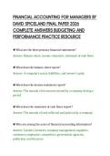 FINANCIAL ACCOUNTING FOR MANAGERS BY&NewLine;DAVID SPICELAND FINAL PAPER 2026&NewLine;COMPLETE ANSWERS BUDGETING AND&NewLine;PERFORMANCE PRACTICE RESOURCE&NewLine;