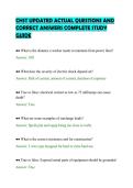 CHST UPDATED ACTUAL QUESTIONS AND&NewLine;CORRECT ANSWERS COMPLETE STUDY&NewLine;GUIDE