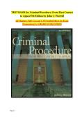 Criminal Procedure&colon; From First Contact to Appeal &lpar;7th Edition&rpar; &vert; Comprehensive Test Bank & Exam Prep Guide&colon; Verified Multiple-Choice&comma; True&sol;False&comma; Fill-in-the-Blank&comma; Matching&comma; Essay Questions with Complete Answer Key