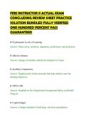 FIRE INSTRUCTOR II ACTUAL EXAM&NewLine;CONCLUDING REVIEW SHEET PRACTICE&NewLine;SOLUTION BUNDLED FULLY VERIFIED&NewLine;ONE HUNDRED PERCENT PASS&NewLine;GUARANTEED&NewLine;