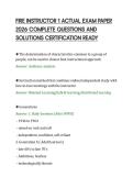 FIRE INSTRUCTOR 1 ACTUAL EXAM PAPER&NewLine;2026 COMPLETE QUESTIONS AND&NewLine;SOLUTIONS CERTIFICATION READY