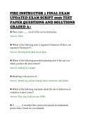 FIRE INSTRUCTOR 1 FINAL EXAM&NewLine;UPDATED EXAM SCRIPT 2026 TEST&NewLine;PAPER QUESTIONS AND SOLUTIONS&NewLine;GRADED A&plus;&NewLine;