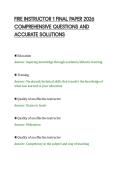 FIRE INSTRUCTOR 1 FINAL PAPER 2026&NewLine;COMPREHENSIVE QUESTIONS AND&NewLine;ACCURATE SOLUTIONS&NewLine;