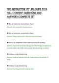 FIRE INSTRUCTOR 1 STUDY GUIDE 2026&NewLine;FULL CONTENT QUESTIONS AND&NewLine;ANSWERS COMPLETE SET