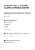FIRE INSTRUCTOR 1 TEST 2026 VERIFIED&NewLine;QUESTIONS AND ANSWERS PASS GUIDE&NewLine;