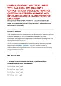 KANSAS STANDARD MASTER PLUMBER WITH GAS &lpar;EXAM 557&rpar; 2026&ndash;2027 &vert; COMPLETE STUDY GUIDE &vert; 200 PRACTICE QUESTIONS & VERIFIED ANSWERS WITH DETAILED SOLUTIONS &vert; LATEST UPDATED EXAM PREP