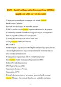 CSPR - Certified Specialist Payment Rep &lpar;HFMA&rpar; questions with correct answers