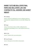 BARNEY FLETCHER REAL ESTATE FINAL&NewLine;PAPER 2026 REAL ESTATE LAW AND&NewLine;CONTRACTS FULL ANSWERS AND MARKET&NewLine;INSIGHT