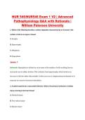 NUR 546&sol;NUR546 Exam 1 V2 &vert; Advanced &NewLine;Pathophysiology Q&A with Rationale &vert; &NewLine;William Paterson University 