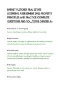 BARNEY FLETCHER REAL ESTATE&NewLine;LICENSING ASSESSMENT 2026 PROPERTY&NewLine;PRINCIPLES AND PRACTICE COMPLETE&NewLine;QUESTIONS AND SOLUTIONS GRADED A&plus;