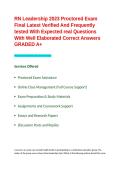 RN Leadership 2023 Proctored Exam Final Latest Verified And Frequently tested With Expected real Questions With Well Elaborated Correct Answers GRADED A&plus;&period;
