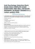UvA Psychology Selection Mock EXAM 2026 COMPLETE EXAM QUESTIONS AND WELL DETAILED ANSWERS &vert;ALREADY GRADED A&plus;&vert;&vert; Latest update 2026
