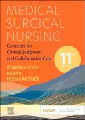 TEST BANK FOR Medical-Surgical Nursing&colon; Concepts for Clinical Judgment and Collaborative Care 11th edition by Donna D&period; Ignatavicius ISBN&colon; 978-0323878265 NEW Questions and Answers with 100&percnt; Verified Solutions UPDATED&excl;&excl;&excl; &vert; COMPLETE GUIDE WITH RATIONALES 100