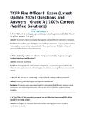 TCFP Fire Officer II Exam &lpar;Latest Update 2026&rpar; Questions and Answers &vert; Grade A &vert; 100&percnt; Correct &lpar;Verified Solutions&rpar;