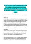 CPMSM Managing Departmental Operations Test Official Practice Exam Actual Exam 2026&sol;2027 with Detailed Rationales &vert; Complete Exam-Style Questions &vert; Pass Guaranteed &ndash; A&plus; Graded&NewLine;&NewLine;