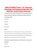 NUR 631&sol;NUR631 Exam 1 V2 &vert; Advanced &NewLine;Physiology and Pathophysiology Q&A with &NewLine;Rationale &vert; Grand Canyon University