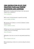 FIRE INSTRUCTOR STATE TEST&NewLine;PRACTICE PACK 2026 TESTED&NewLine;QUESTIONS AND ANSWERS&NewLine;