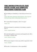 FIRE INSTRUCTOR STATE TEST&NewLine;STUDY GUIDE 2026 COMPLETE&NewLine;SOLUTIONS VERIFIED PASS&NewLine;