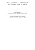 FLORIDA CIVIC LITERACY EXAMINATION TEST FCLE&NewLine;STUDY GUIDE QUESTION SET AND ANSWERS