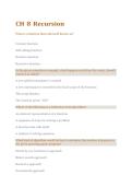 C949 &ndash; Chapter 8&colon; Recursion&comma; Western Governors University Latest Reviewed Study Guide &lpar;2026&rpar;