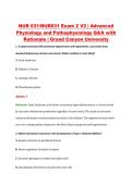 NUR 631&sol;NUR631 Exam 2 V2 &vert; Advanced &NewLine;Physiology and Pathophysiology Q&A with &NewLine;Rationale &vert; Grand Canyon University