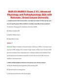 NUR 631&sol;NUR631 Exam 2 V3 &vert; Advanced &NewLine;Physiology and Pathophysiology Q&A with &NewLine;Rationale &vert; Grand Canyon University