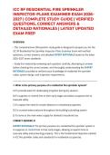 ICC RF RESIDENTIAL FIRE SPRINKLER INSPECTOR&ndash;PLANS EXAMINER EXAM 2026&ndash;2027 &vert; COMPLETE STUDY GUIDE &vert; VERIFIED QUESTIONS&comma; CORRECT ANSWERS & DETAILED RATIONALES &vert; LATEST UPDATED EXAM PREP
