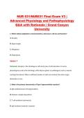 NUR 631&sol;NUR631 Final Exam V3 &vert; &NewLine;Advanced Physiology and Pathophysiology &NewLine;Q&A with Rationale &vert; Grand Canyon &NewLine;University