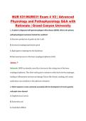 NUR 631&sol;NUR631 Exam 4 V2 &vert; Advanced &NewLine;Physiology and Pathophysiology Q&A with &NewLine;Rationale &vert; Grand Canyon University 
