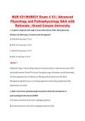 NUR 631&sol;NUR631 Exam 4 V3 &vert; Advanced &NewLine;Physiology and Pathophysiology Q&A with &NewLine;Rationale &vert; Grand Canyon University