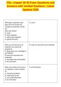 CDL&colon; chapter 26-30 Exam Questions and&NewLine;Answers with Verified Solutions &vert; Latest&NewLine;Updated 2026