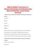 NUR 631&sol;NUR631 Final Exam V1 &vert; &NewLine;Advanced Physiology and Pathophysiology &NewLine;Q&A with Rationale &vert; Grand Canyon &NewLine;University 