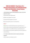 NUR 631&sol;NUR631 Final Exam V2 &vert; &NewLine;Advanced Physiology and Pathophysiology &NewLine;Q&A with Rationale &vert; Grand Canyon &NewLine;University 