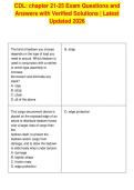 CDL&colon; chapter 21-25 Exam Questions and&NewLine;Answers with Verified Solutions &vert; Latest&NewLine;Updated 2026