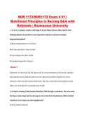 NUR 1172&sol;NUR1172 Exam 4 V1 &vert; &NewLine;Nutritional Principles in Nursing Q&A with &NewLine;Rationale &vert; Rasmussen University 