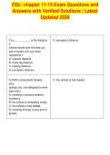 CDL&colon; chapter 11-15 Exam Questions and&NewLine;Answers with Verified Solutions &vert; Latest&NewLine;Updated 2026