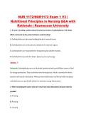NUR1172 Exam 1 V1&ndash;V3 &vert; Nutritional Principles in Nursing &vert; Rasmussen University &vert; Q&A with Rationale &lpar;NUR 1172 Exam 1&rpar;
