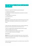 Hawaii Notary Public Exam with Questions and Answers