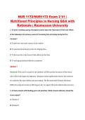 NUR 1172&sol;NUR1172 Exam 2 V1 &vert; &NewLine;Nutritional Principles in Nursing Q&A with &NewLine;Rationale &vert; Rasmussen University