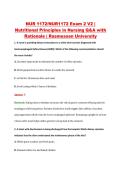 NUR 1172&sol;NUR1172 Exam 2 V2 &vert; &NewLine;Nutritional Principles in Nursing Q&A with &NewLine;Rationale &vert; Rasmussen University 