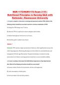 NUR 1172&sol;NUR1172 Exam 2 V3 &vert; &NewLine;Nutritional Principles in Nursing Q&A with &NewLine;Rationale &vert; Rasmussen University