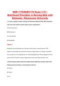 NUR 1172&sol;NUR1172 Exam 3 V1 &vert; &NewLine;Nutritional Principles in Nursing Q&A with &NewLine;Rationale &vert; Rasmussen University