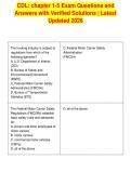 CDL&colon; chapter 1-5 Exam Questions and&NewLine;Answers with Verified Solutions &vert; Latest&NewLine;Updated 2026&NewLine;