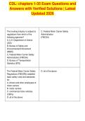 CDL&colon; chapters 1-35 Exam Questions and&NewLine;Answers with Verified Solutions &vert; Latest&NewLine;Updated 2026