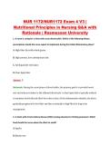 NUR 1172&sol;NUR1172 Exam 4 V3 &vert; &NewLine;Nutritional Principles in Nursing Q&A with &NewLine;Rationale &vert; Rasmussen University 