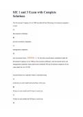SIE 1 and 3 Exam with Complete Solutions