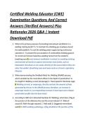Certified Welding Educator &lpar;CWE&rpar; &NewLine;Examination Questions And Correct &NewLine;Answers &lpar;Verified Answers&rpar; Plus &NewLine;Rationales 2026 Q&A &vert; Instant &NewLine;Download Pdf
